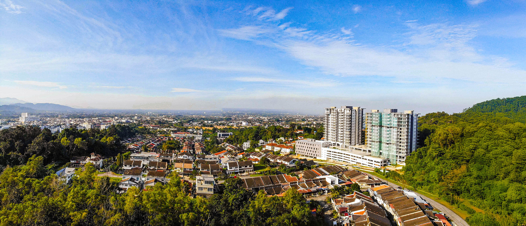 Drone view of luxury property